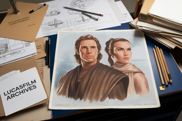 Star Wars: la première image d'Anakin et Padmé, un dessin gardé 15 ans par George Lucas