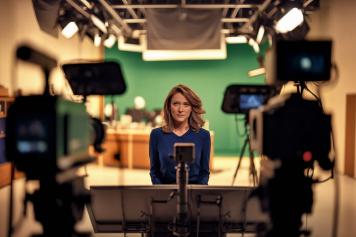 Flavie Flament souriante présentant son nouveau projet télévisé devant les caméras.