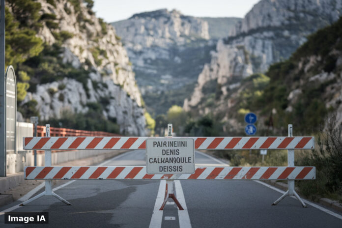 Calanques fermées aux visiteurs, accès bloqué en raison du risque incendie élevé.
