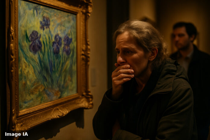 Deux tableaux de Monet exposés à la maison de vente parisienne avant enchères.