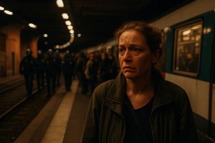 Des stations de métro parisiennes fermées avec panneaux de perturbation affichés aux usagers.